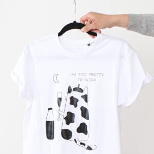 Balti oversized marškinėliai too-pretty-to-work