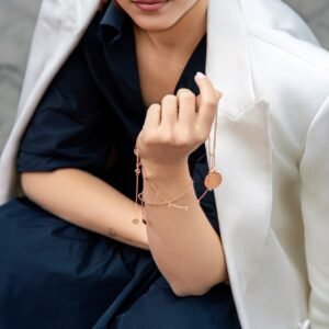 Juno Mandala kaklo papuošalas - sidabro arba rožinio aukso spalvos