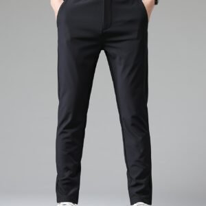 2024 Keturių Metų Laikų Lengvos Verslo Stiliaus Siauros Tamprios Kasualios Kelnės Naujos Tiesios Kojos Karamelės Spalvos