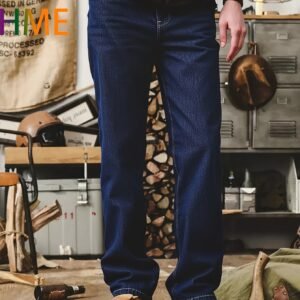 [HME] 288 Vyriški vintažiniai klasikiniai mėlyni džinsai, siauro silueto tiesios ir platėjančios kelnės, vienspalvės džinsinės kelnės, skalbto mėlyno džinsinio audinio kelnės, vyriški džinsai, laisvo silueto džinsai, kasdieninės džinsinės kelnės, darbo kelnės, laisvo silueto, sustiprintos siūlės