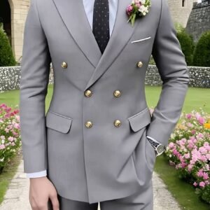 Vyriškas dviejų dalių kostiumas | Komplekte yra švarkas ir kelnės, tinkamas vakarėliams, susibūrimams ir vestuvėms kaip stilingas oficialus drabužis, neelastingas audinys, aukštos atlapai, vienspalvis