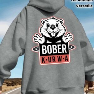 Pavasarinis unisex laisvalaikio juodas džemperis su gobtuvu, mielas beverio grafikos ilgomis rankovėmis gobtuvas