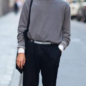 „ELESOL“ Vyrų Lengvas Megztinis su Apvalia Iškirpte - Minkštas Poliesterinis Megztinis Rudeniui/Žiemai, Kasdienis ir Šventinis, Vienaspalvis, Skalbiamas Mašinoje, Universalus Vyrų Megztinis | Apvalios Iškirptės Megztinis | Patogus Tinka