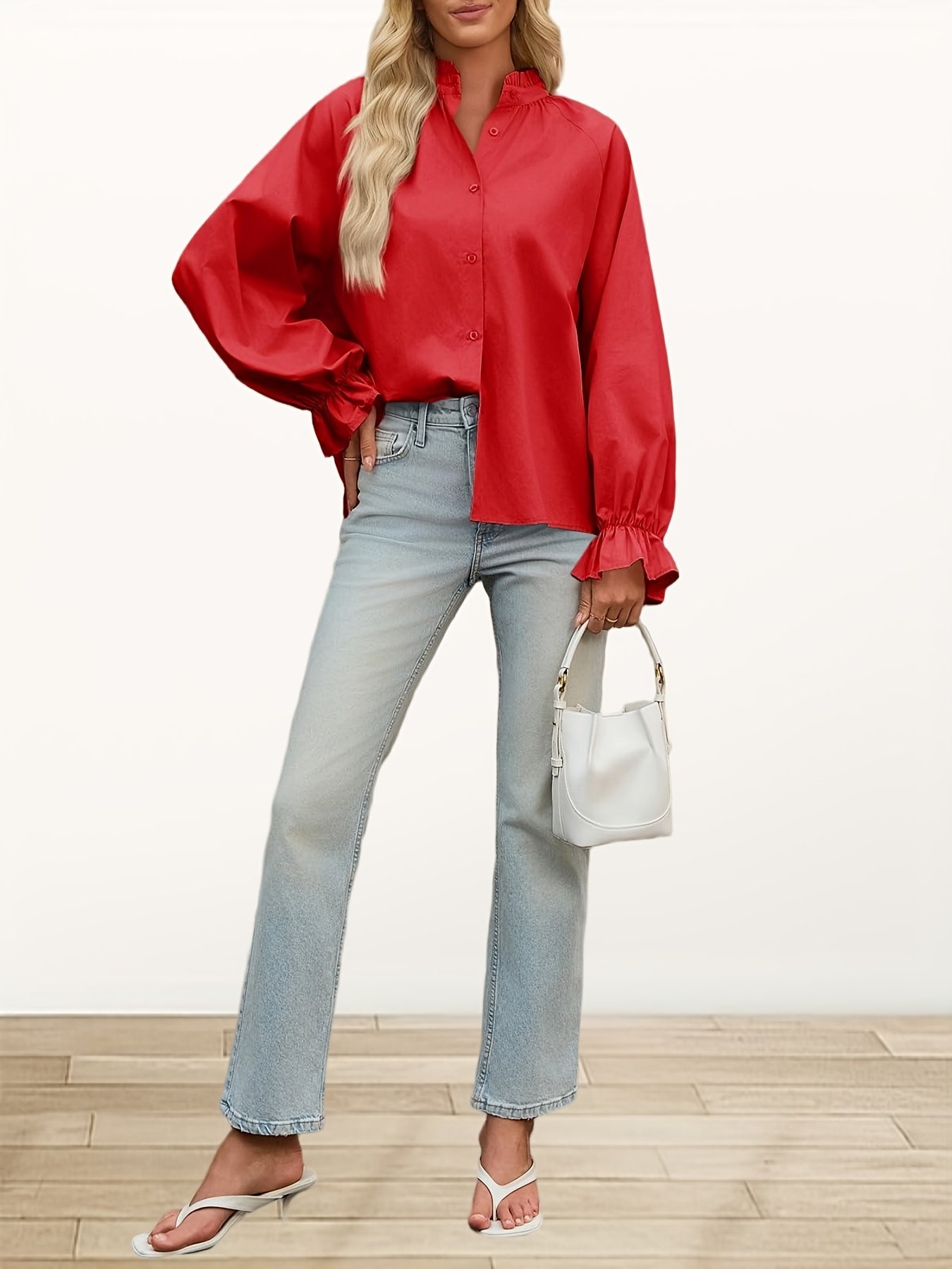 Moteriški ilgi V formos iškirptės marškinėliai - Image 9