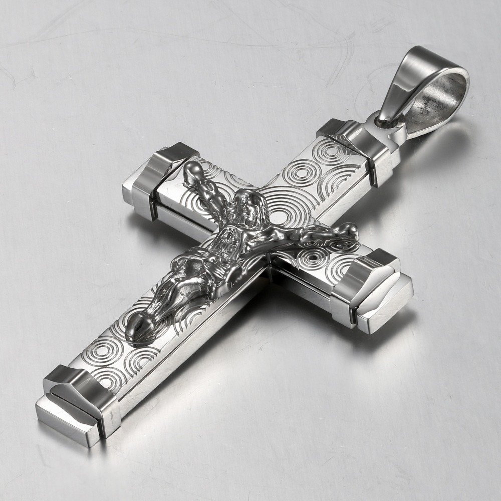„Jewelrywe“ kryžiaus pakabukas su raibomis, 304 nerūdijančio plieno vėrinys, 55,88 cm grandinėlė vyrams - Image 9